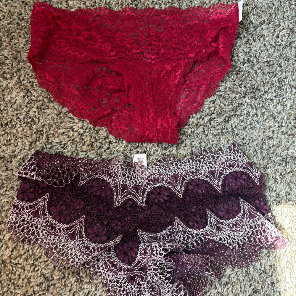 Victoria's Secret Red and Purple Lace Panties